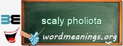 WordMeaning blackboard for scaly pholiota